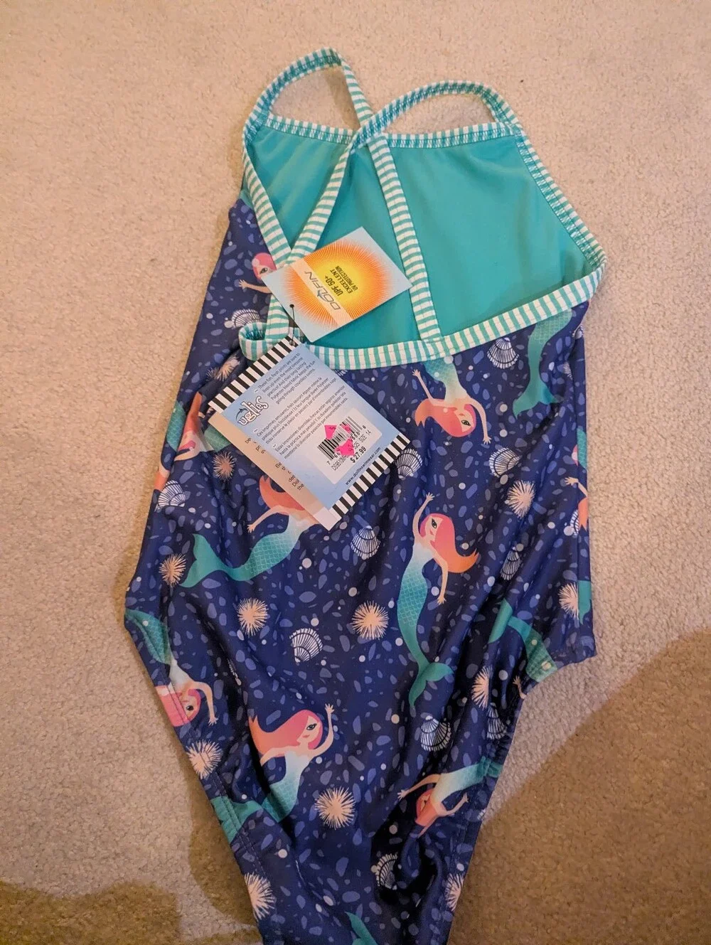 Nwt Dolfin Uglies Mermaid Print One Piece Swimsuit Sz 14
